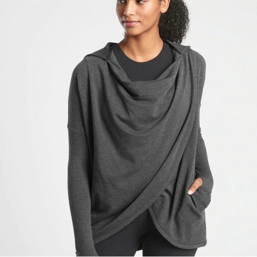 Athleta Purana Hooded Wrap Sweatshirt with Pockets